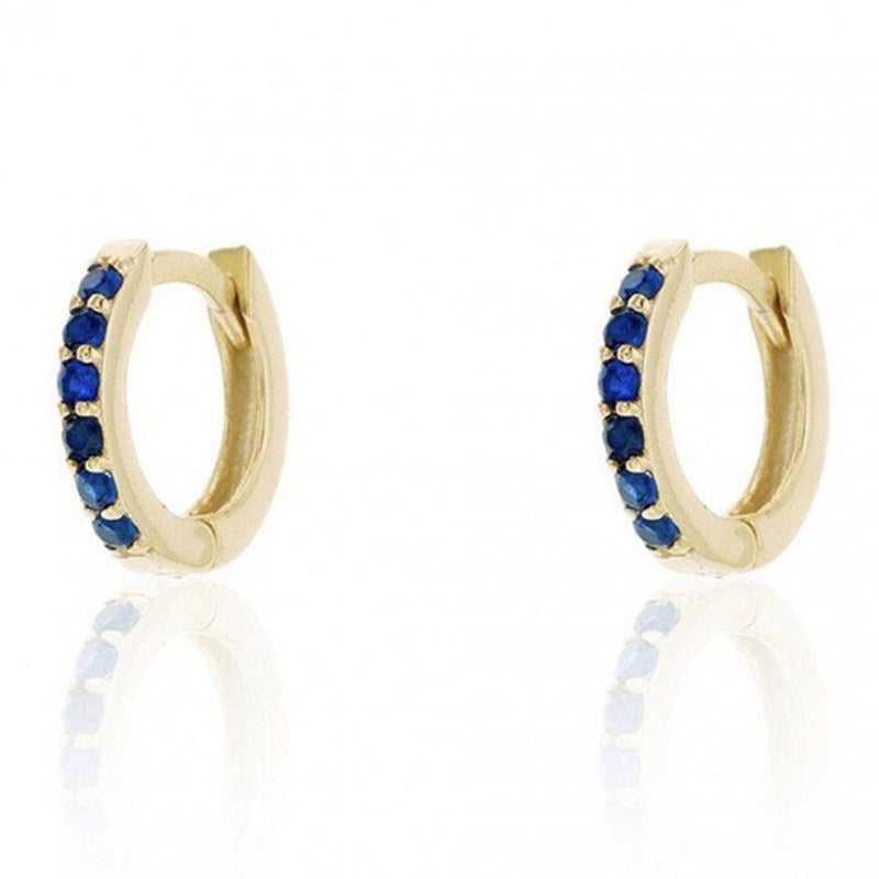 E162 paved dainty huggie hoop earrings
