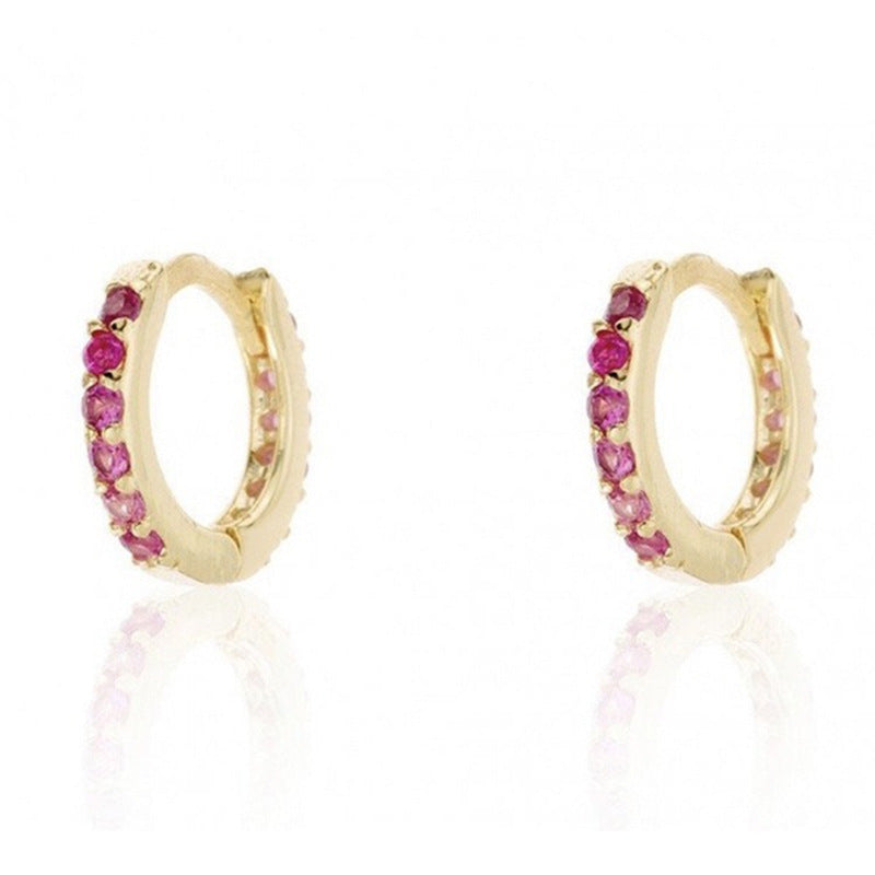 E162 paved dainty huggie hoop earrings