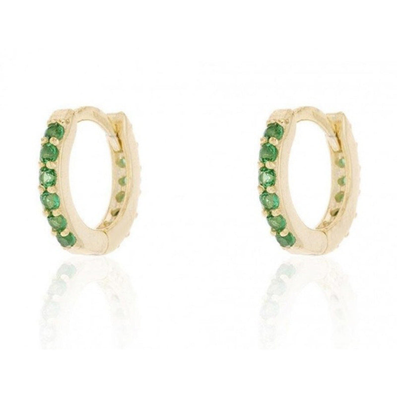 E162 paved dainty huggie hoop earrings