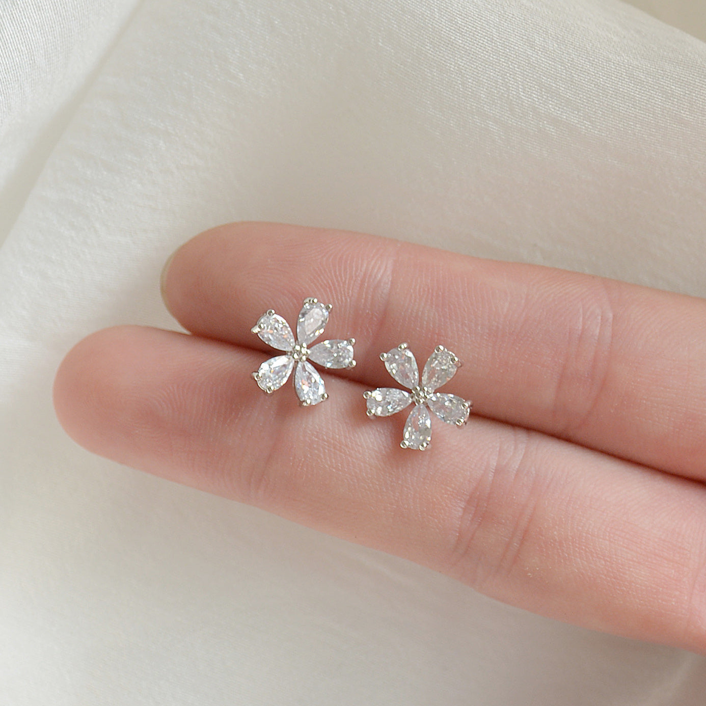 Parker sakura cherry blossom flower stud earrings