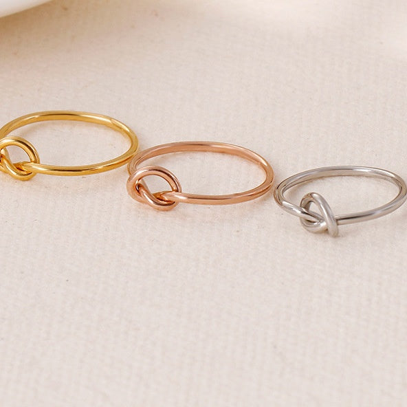 R035 dainty love knot ring sale
