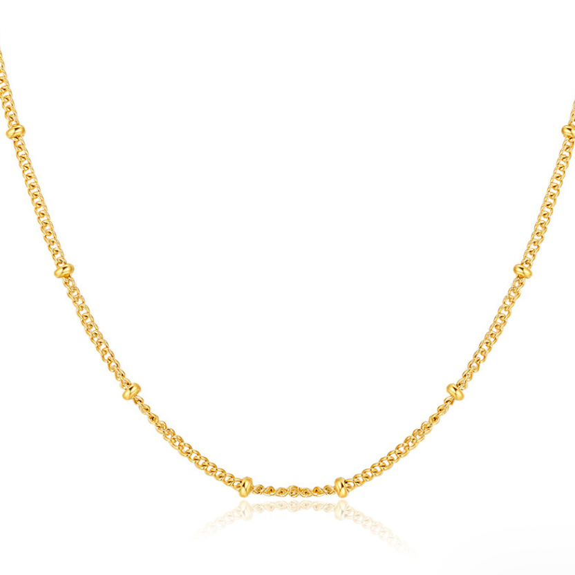 Elise dainty satellite ball chain necklace