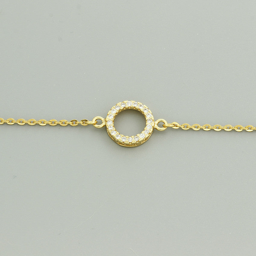 B016 paved circle eternity charm bracelet