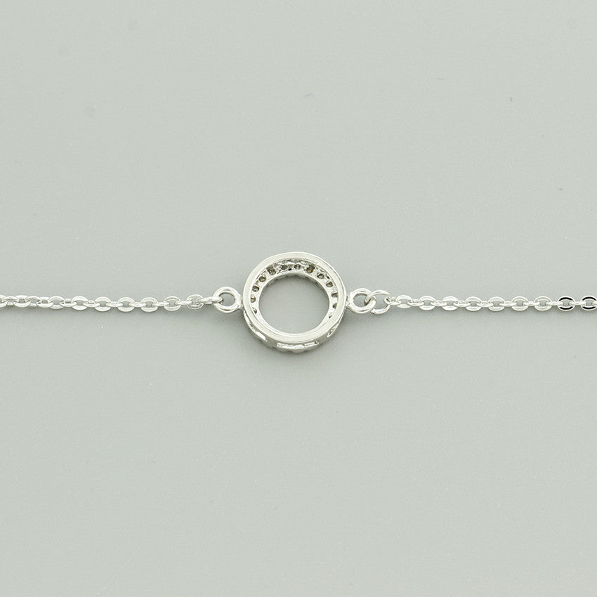 B016 paved circle eternity charm bracelet