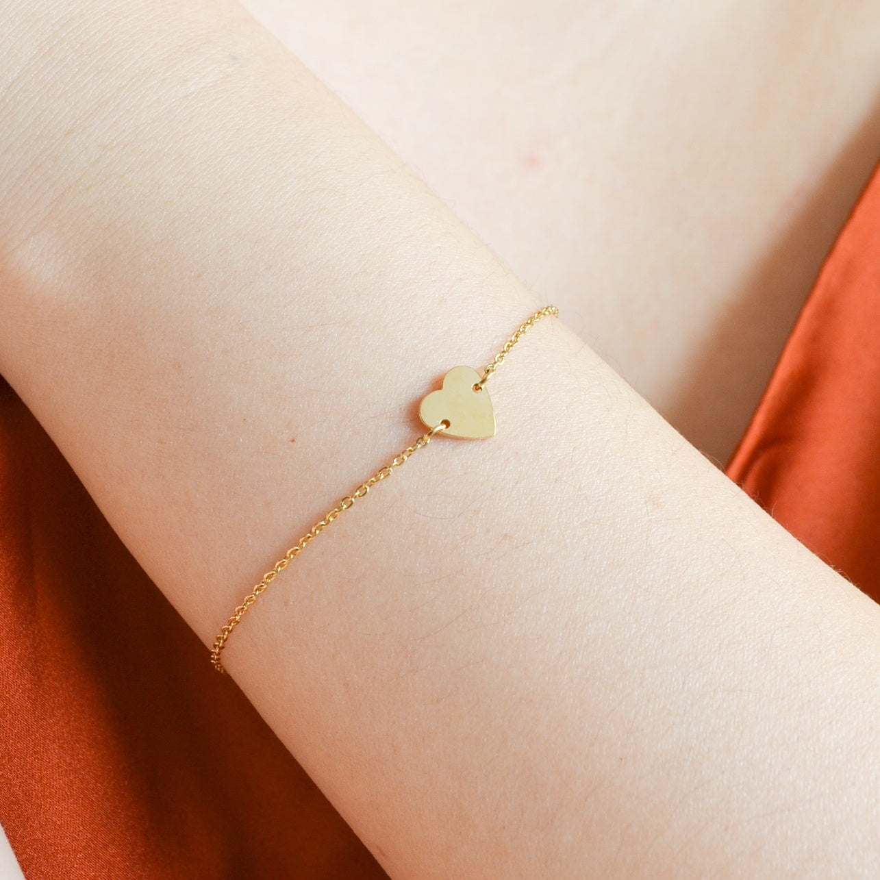 Alyssa gold dainty heart charm bracelet sale