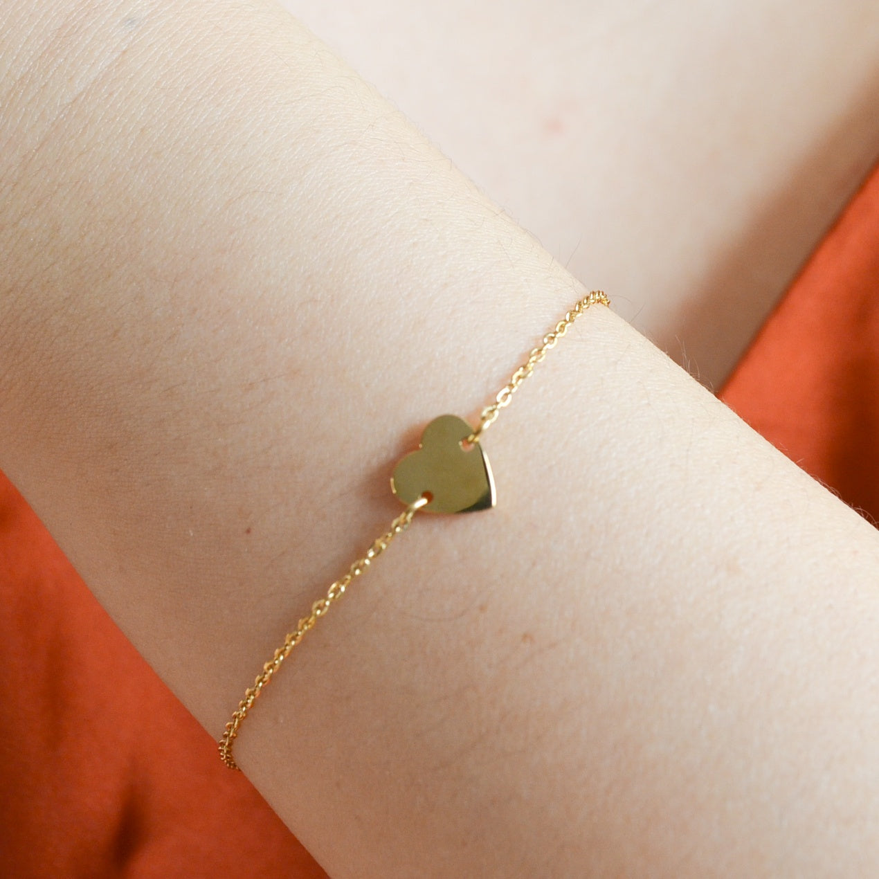 Alyssa gold dainty heart charm bracelet sale
