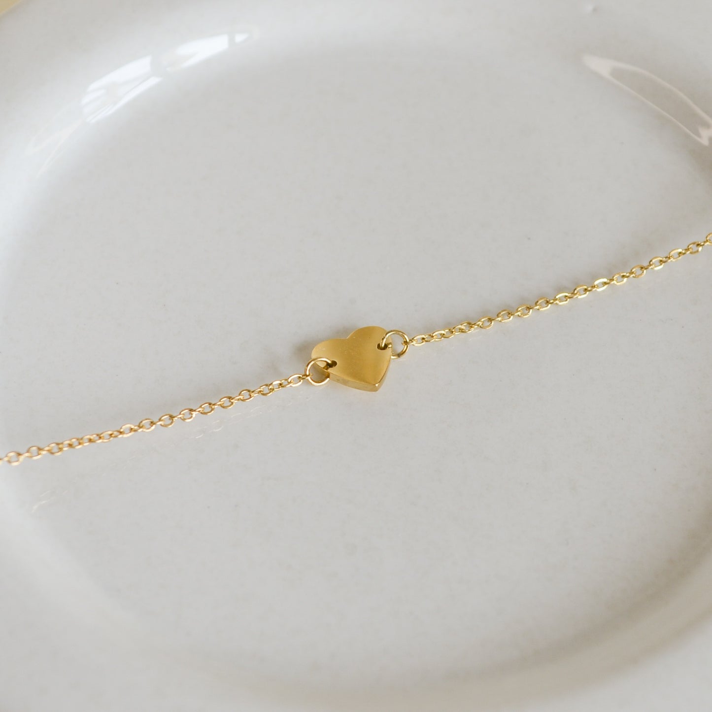 Alyssa gold dainty heart charm bracelet sale