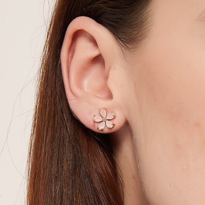 Parker sakura cherry blossom flower stud earrings