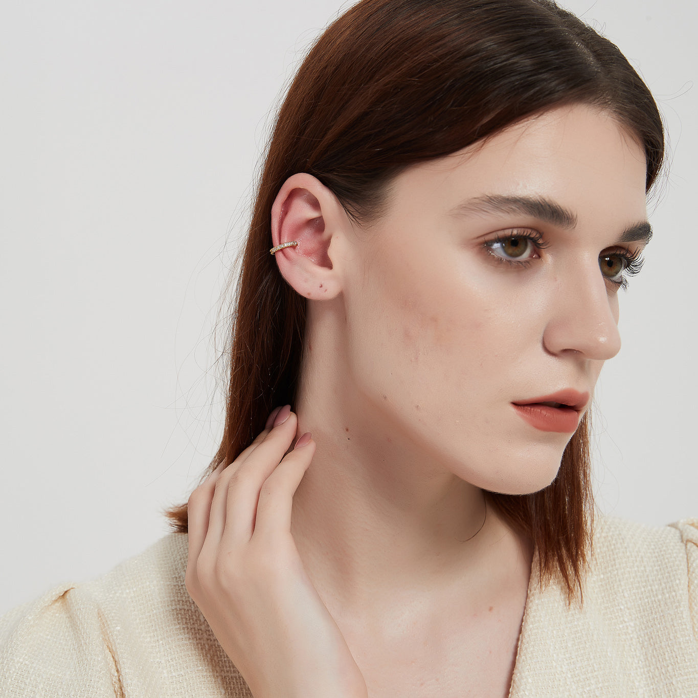 fiona dainty paved cz ear cuff earrings sale