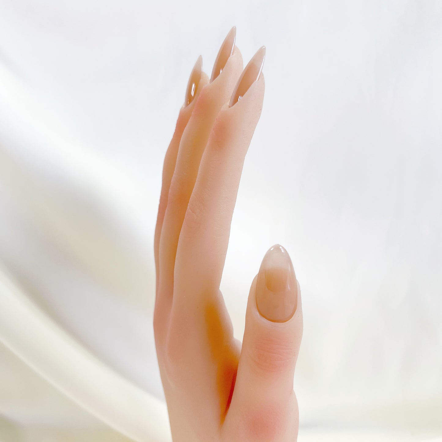 Nude neutral solid color press on nails