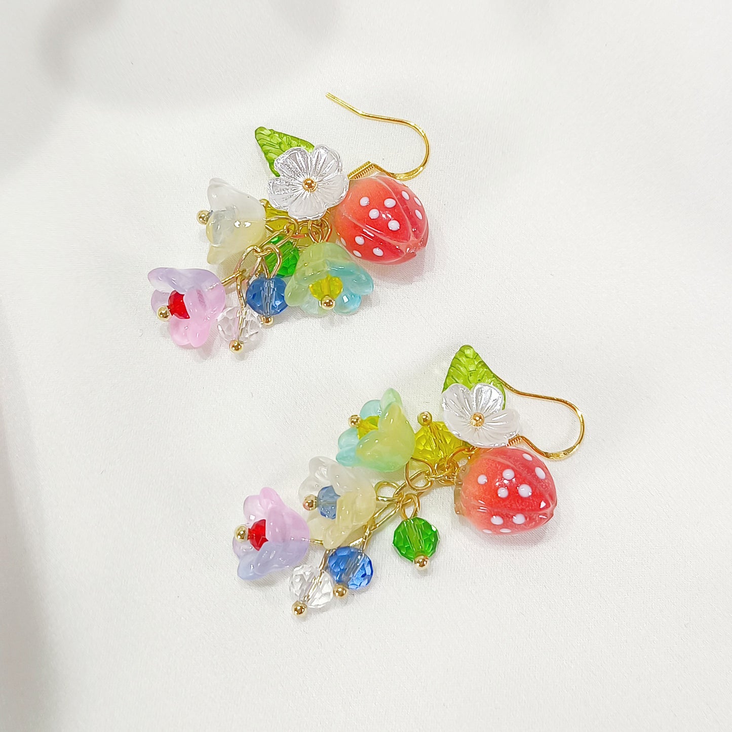 E203 lily flower dangle earrings, flower earrings