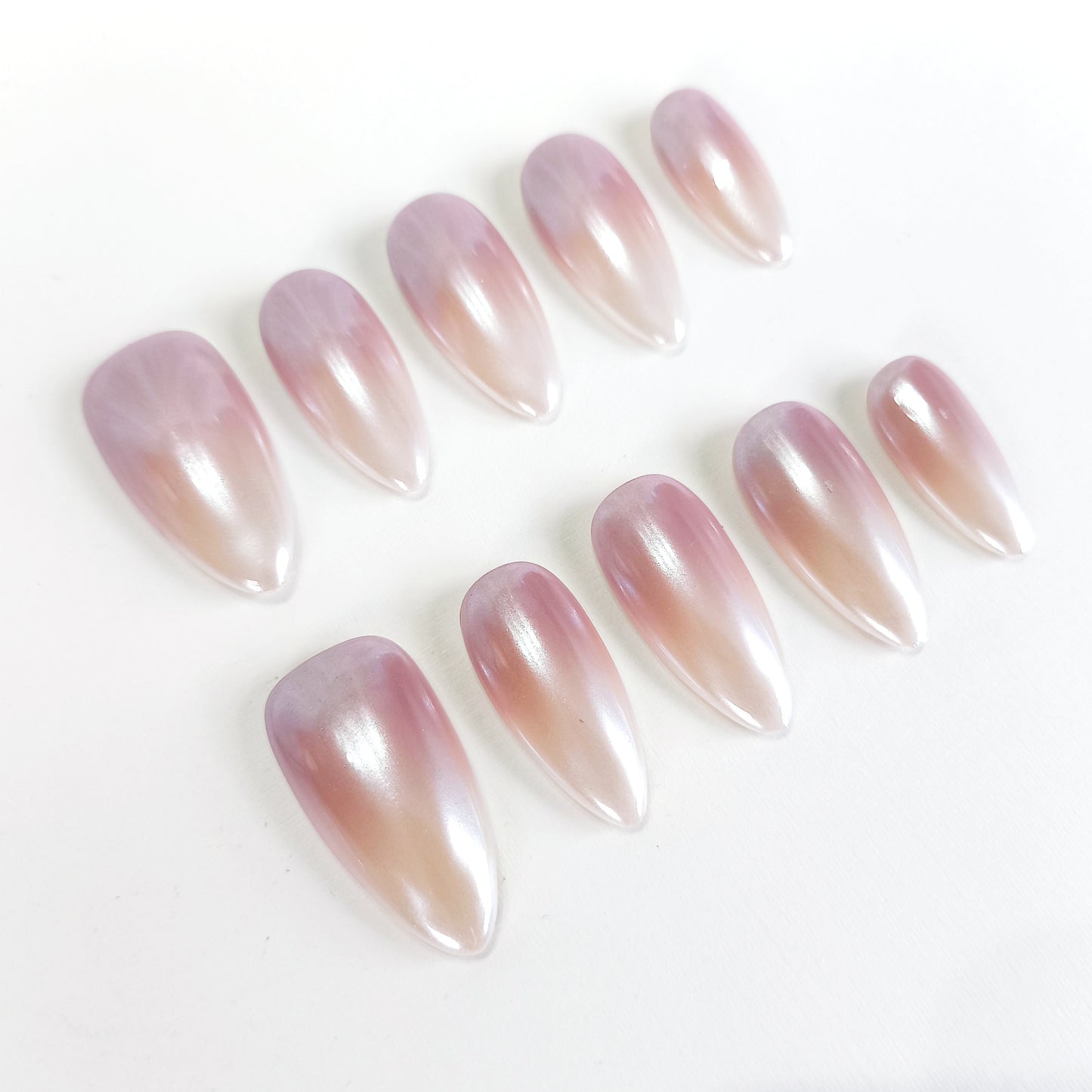 PO120 white ombre glazed donut press on nails