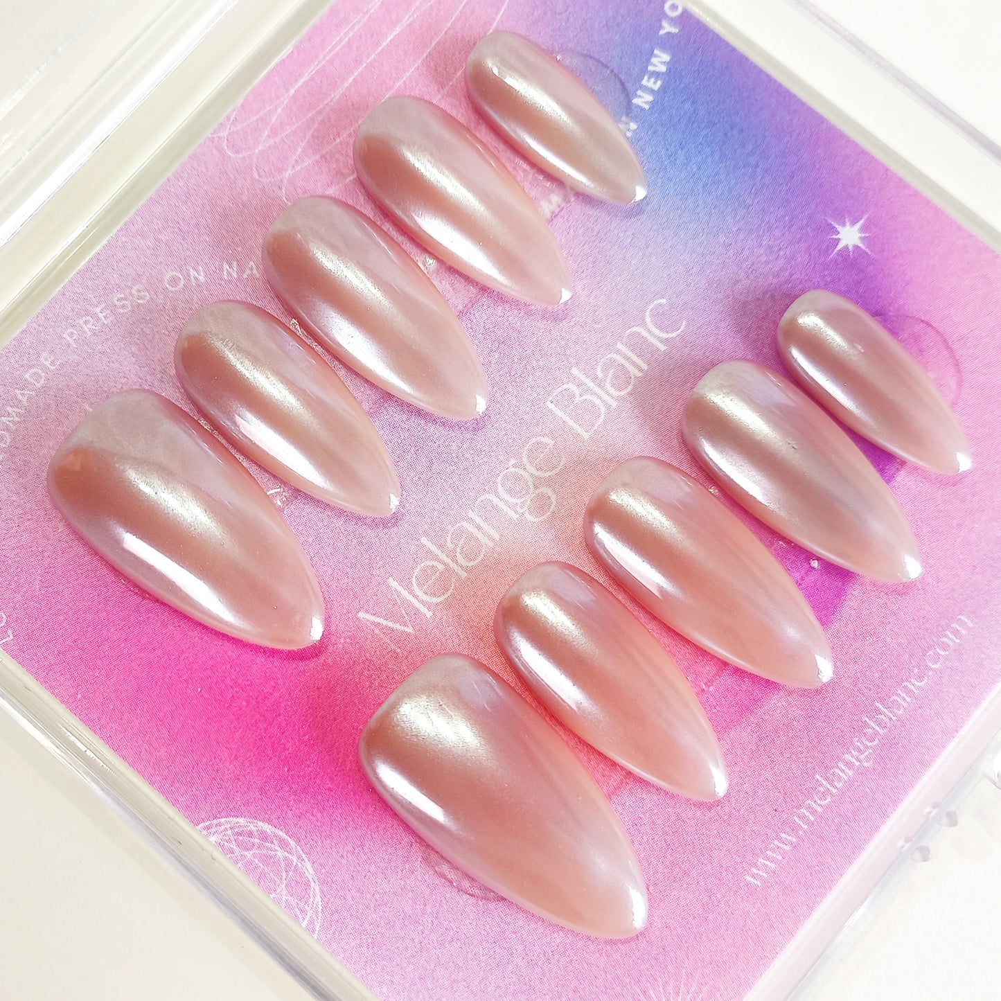 PO120 white ombre glazed donut press on nails