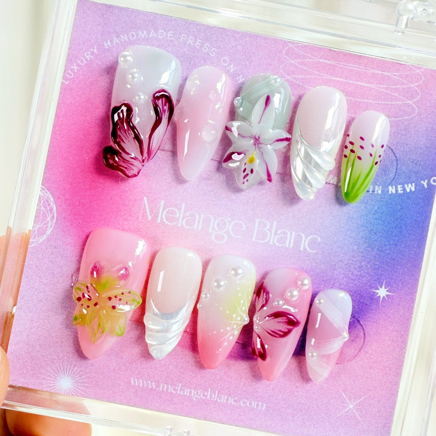 PO107 dreamy floral garden press on nails