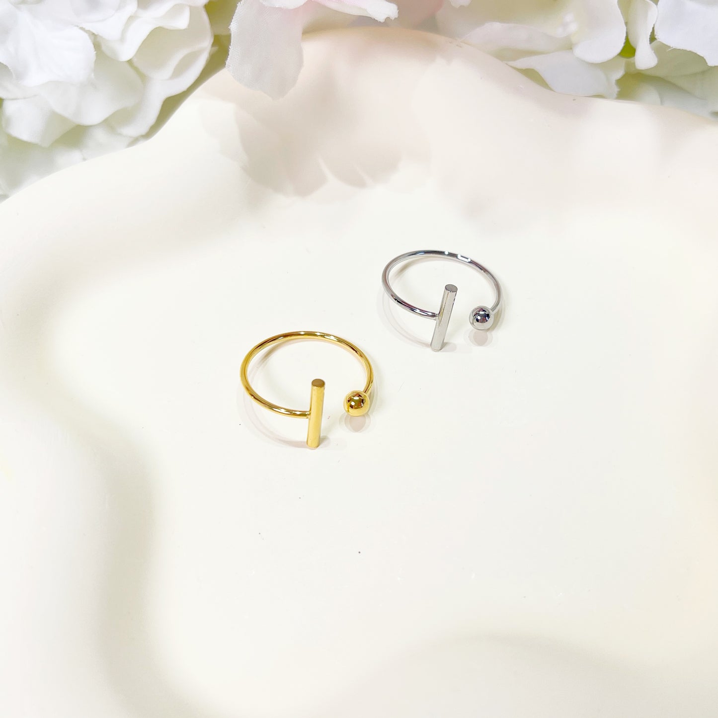 R030 double bar geometric open ring sale