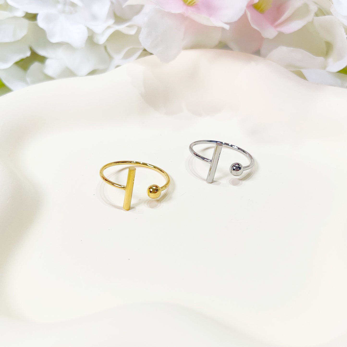 R030 double bar geometric open ring sale