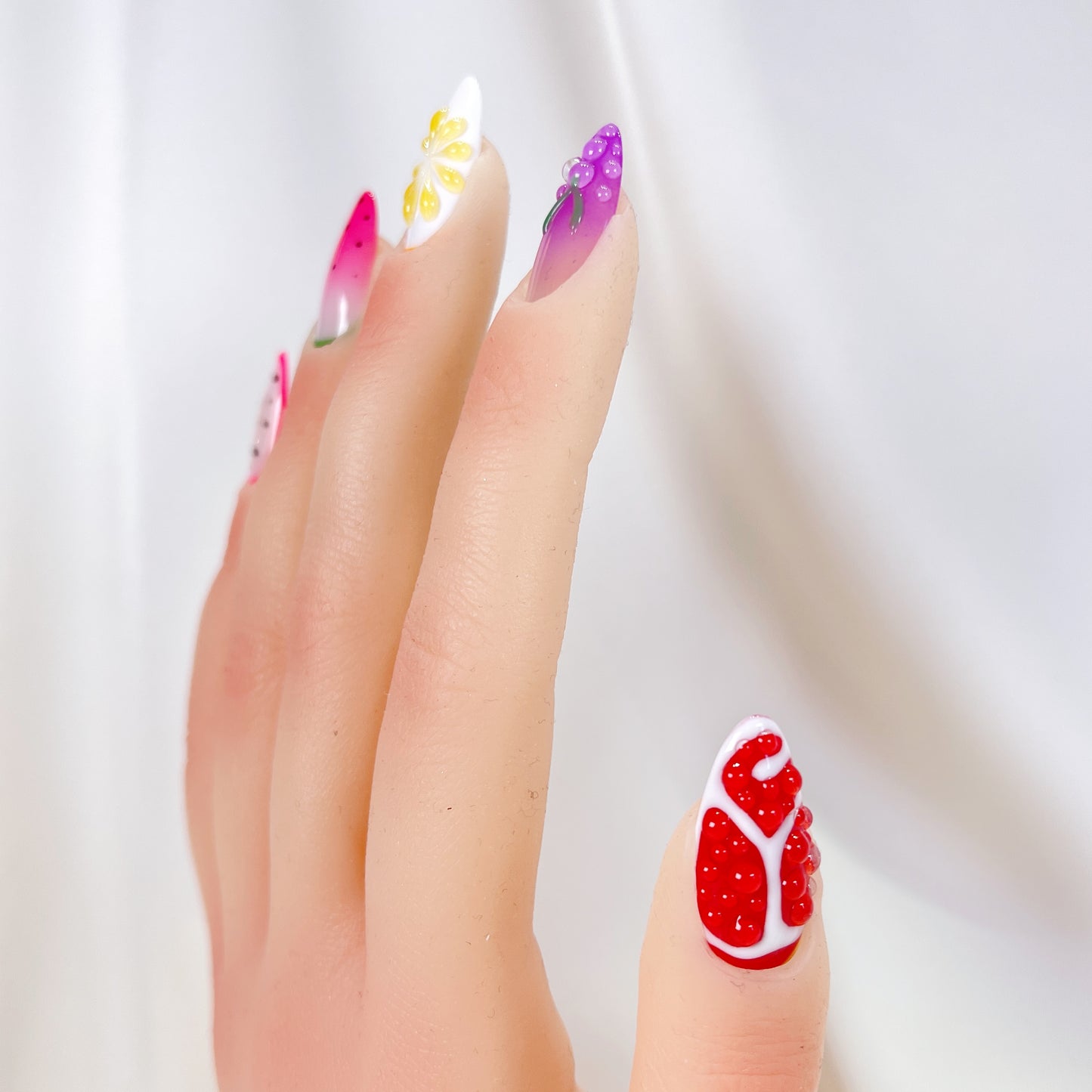 PO091 Colorful Fruit almond Press On Nails