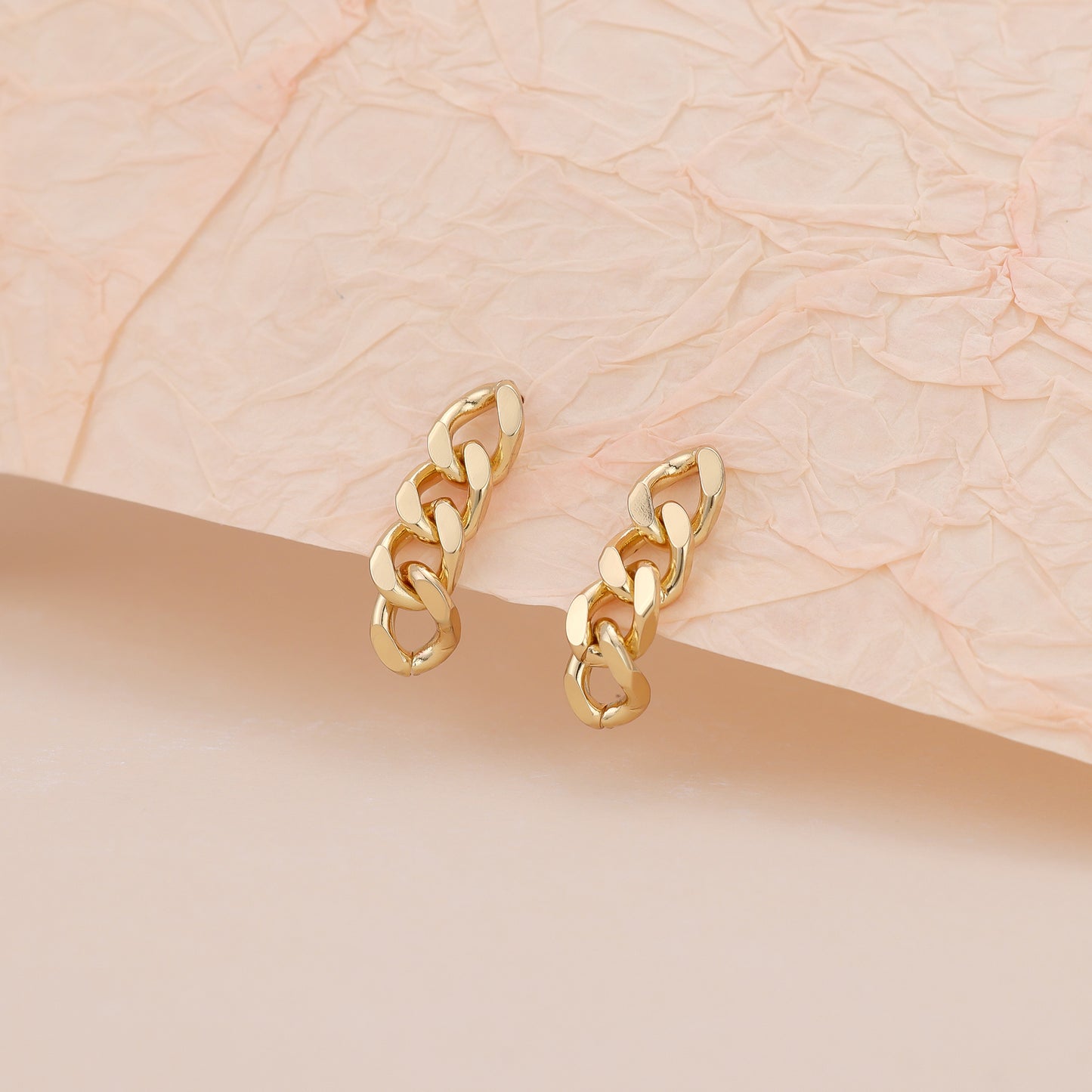 E139 dainty chain link dangle earrings
