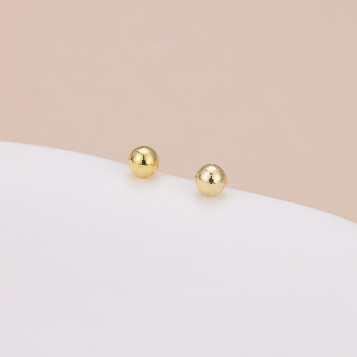 Gold Vermeil E097 dainty ball stud earrings