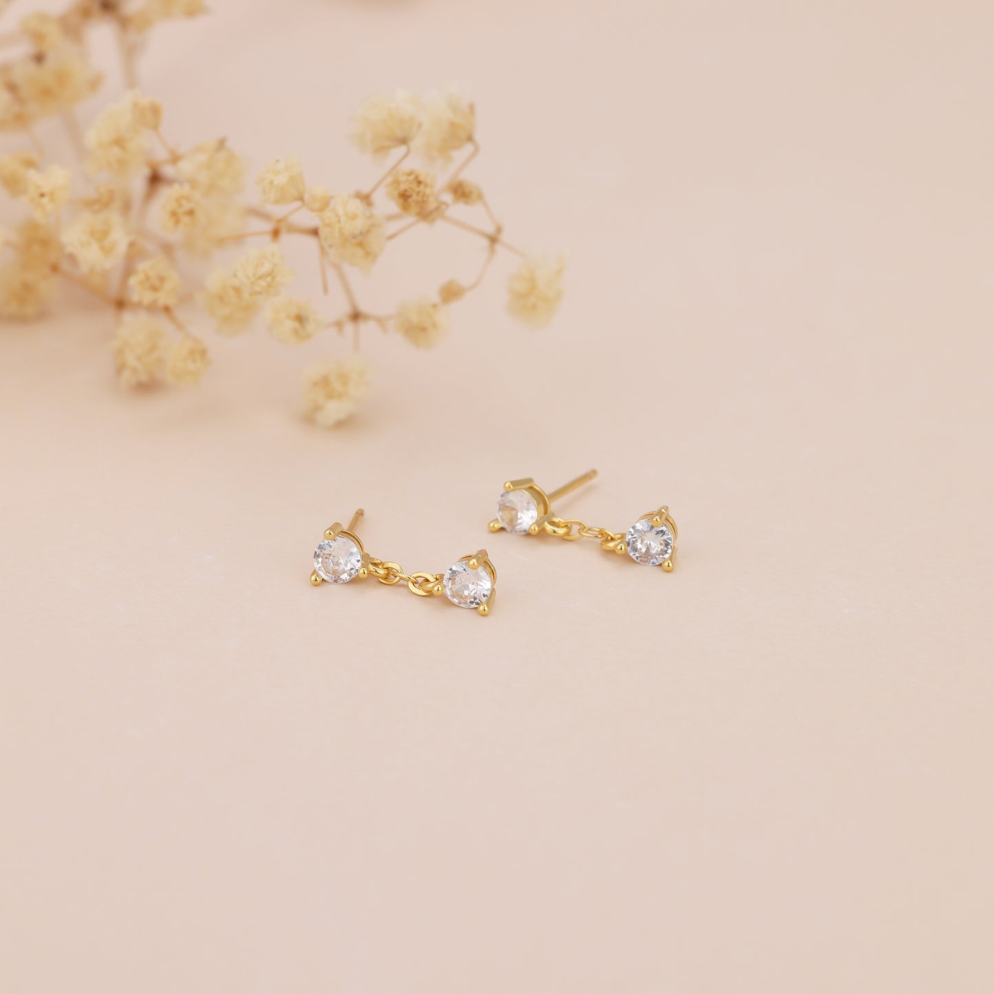 E175 crystal diamond chain dangle earrings