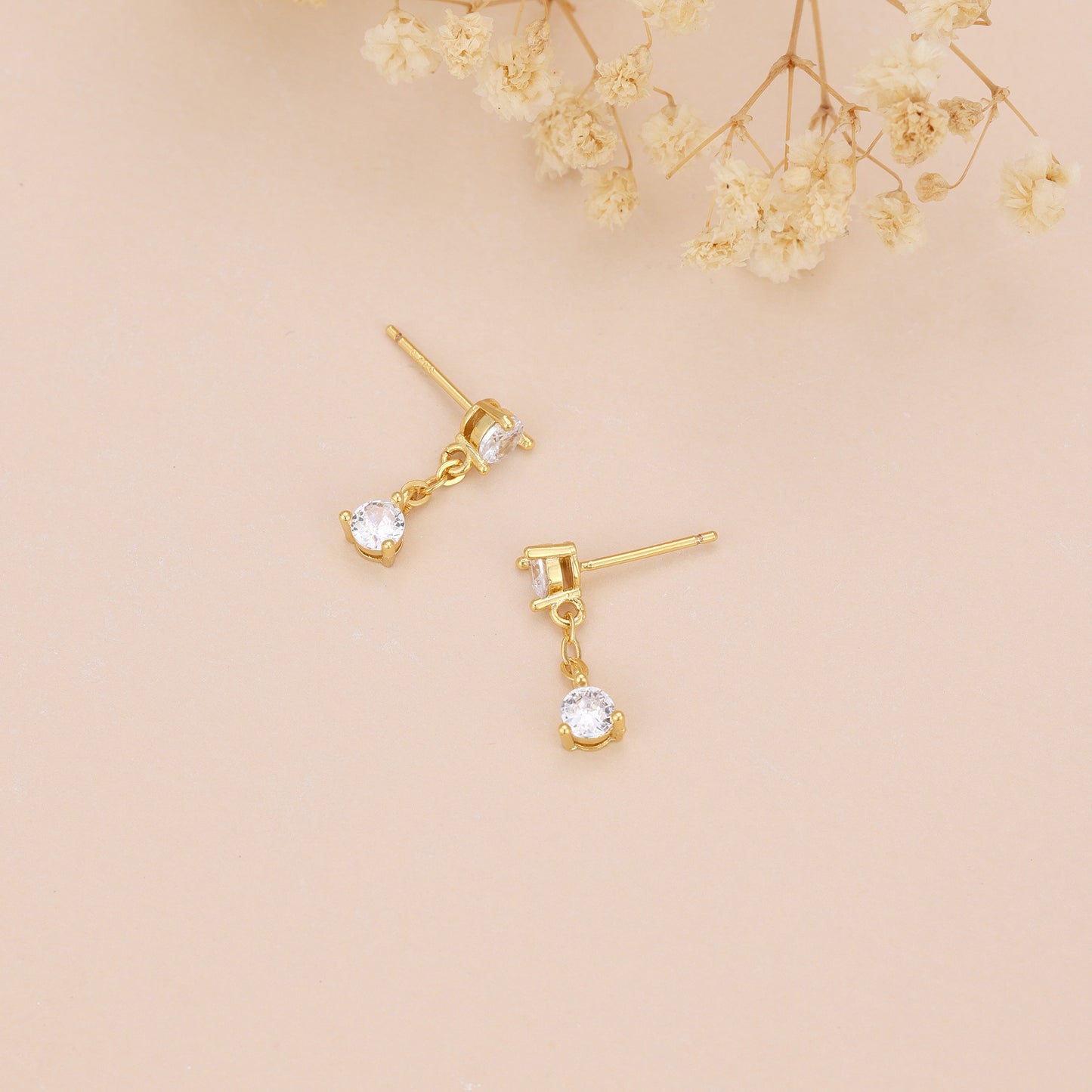 E175 crystal diamond chain dangle earrings