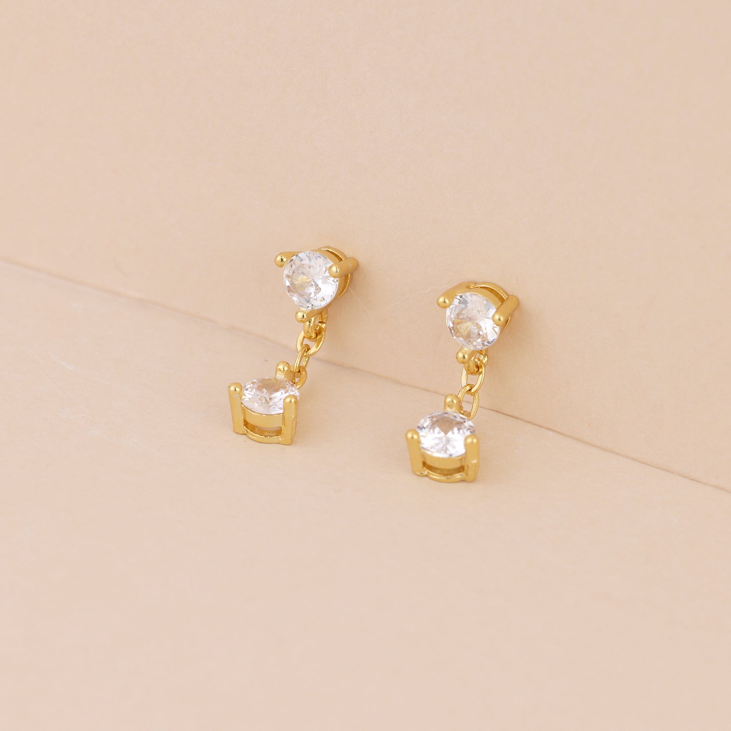 E175 crystal diamond chain dangle earrings