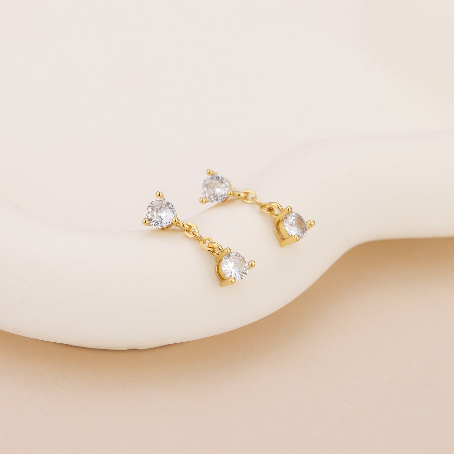 E175 crystal diamond chain dangle earrings