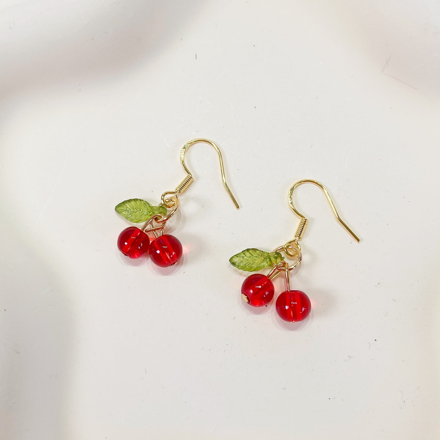 E198 red cherry earrings, fruit earrings