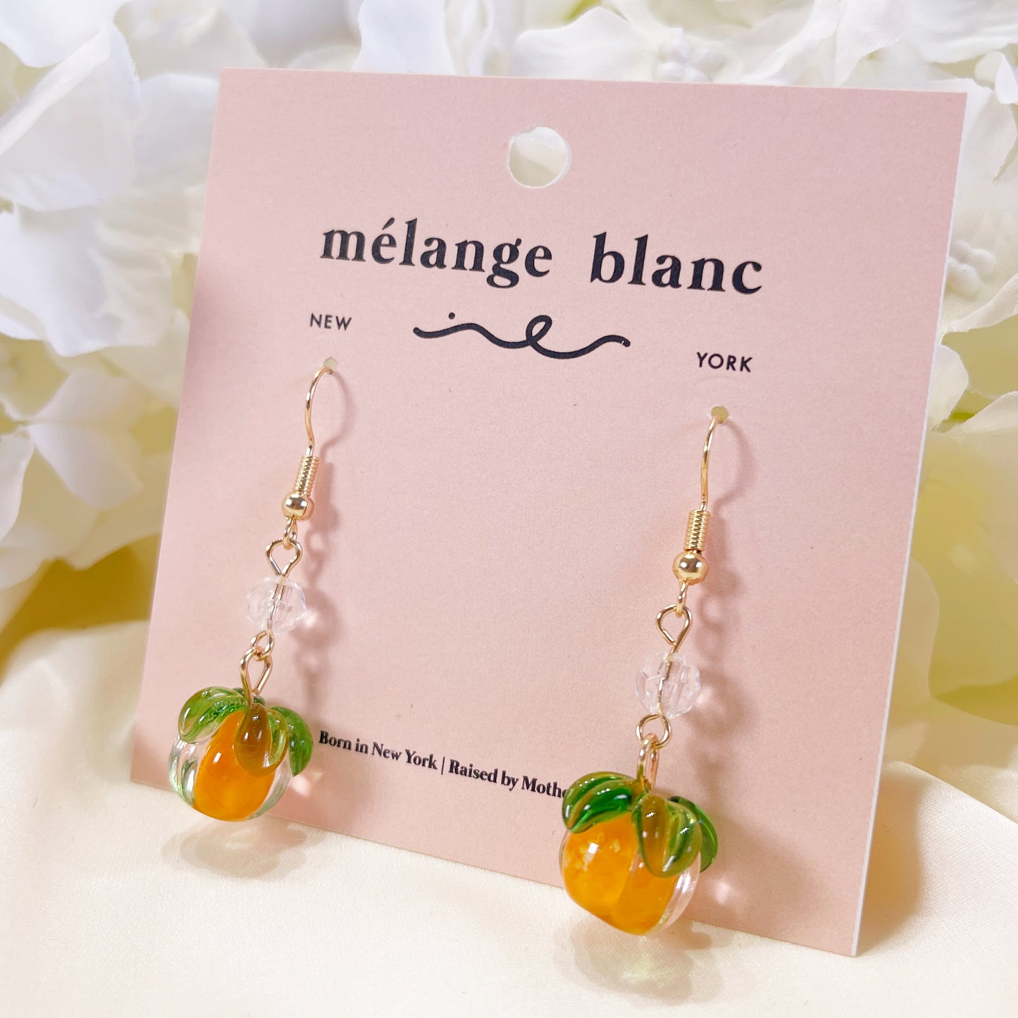 E228 fruit earrings, dangle earrings, persimmon earrings