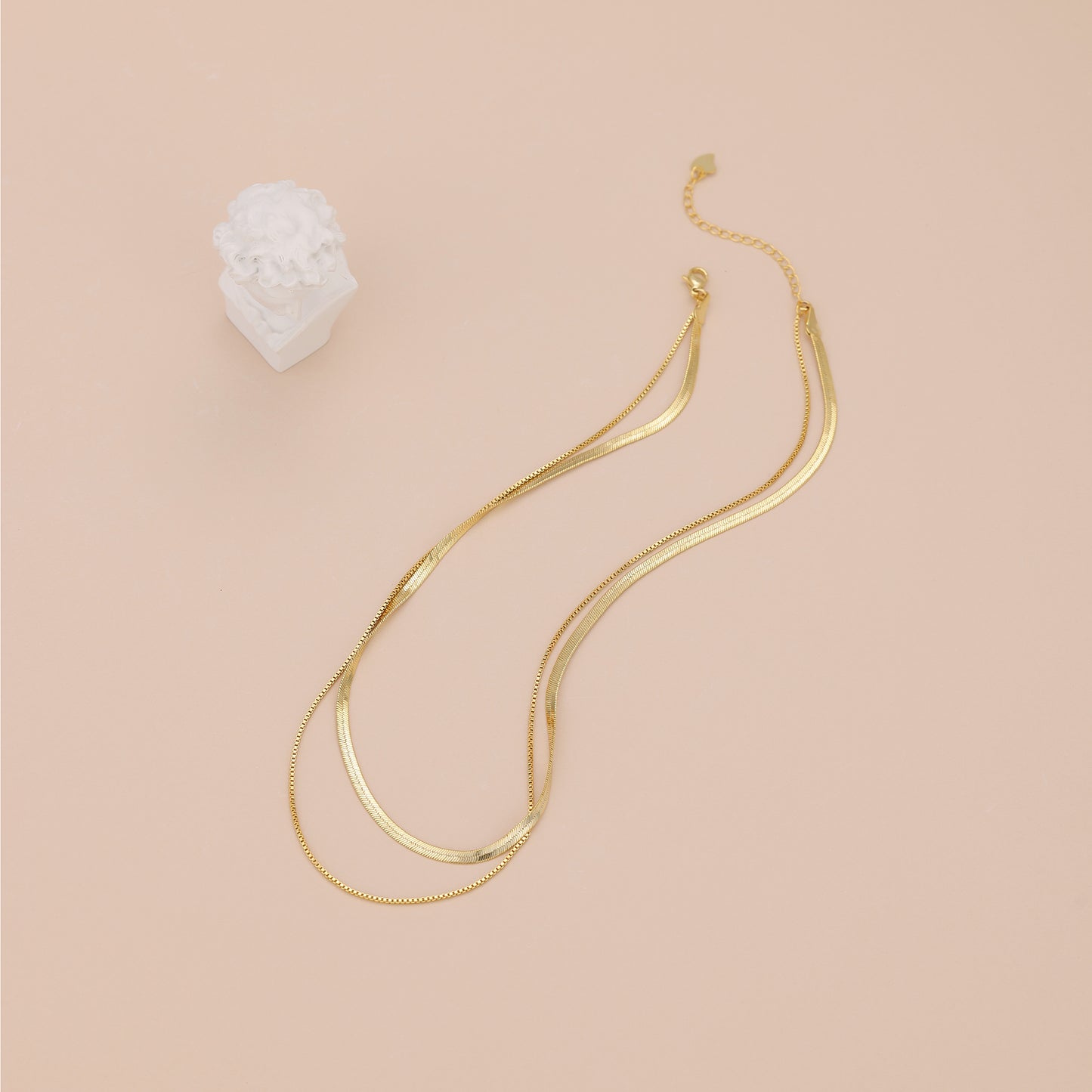N011 double duo rope snake chain necklace