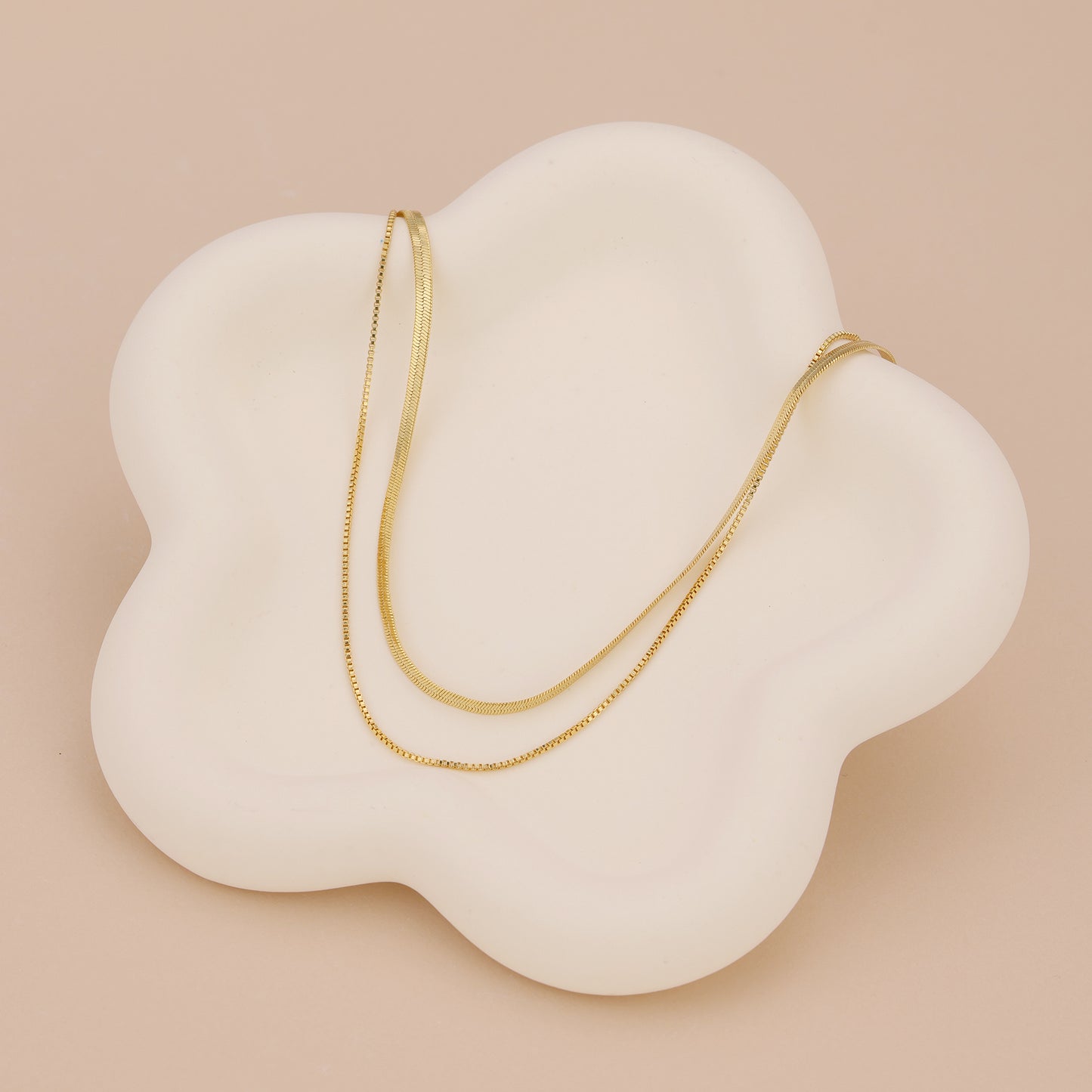 N011 double duo rope snake chain necklace