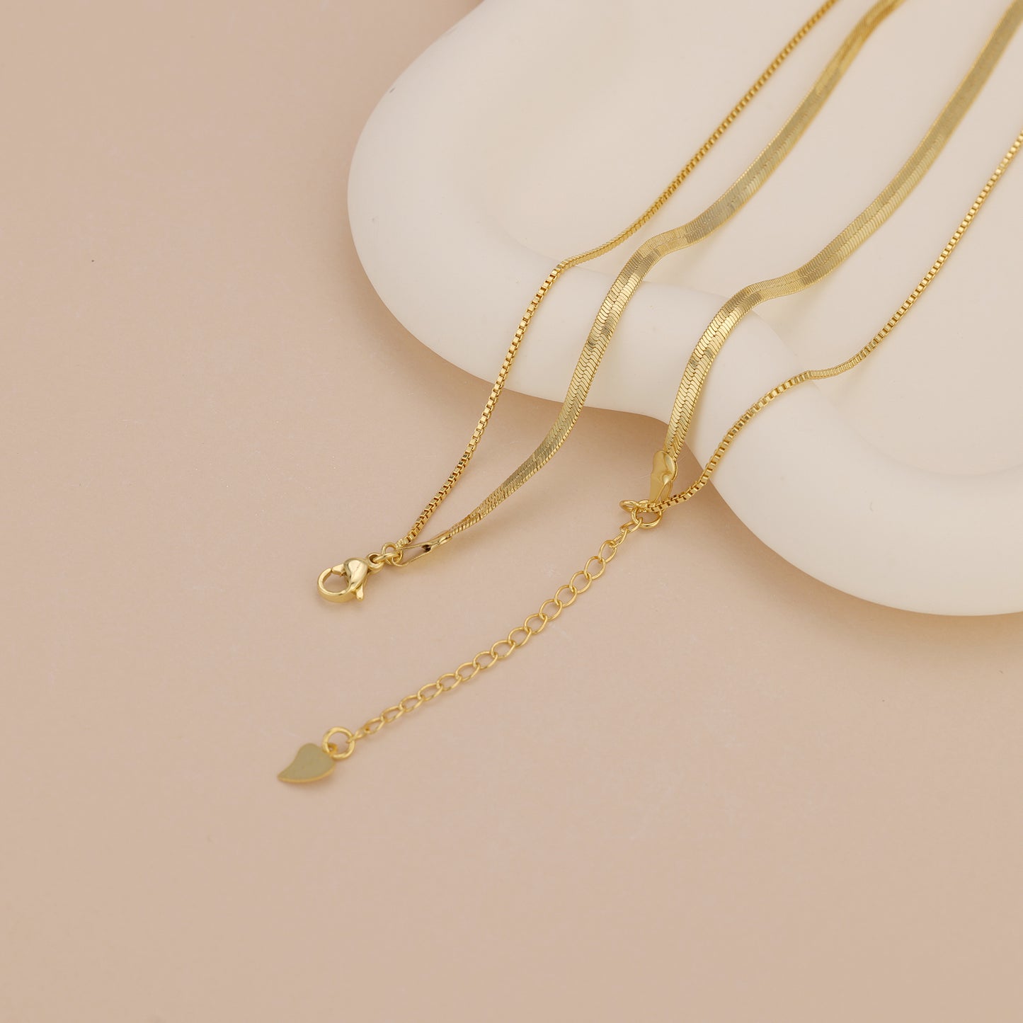 N011 double duo rope snake chain necklace