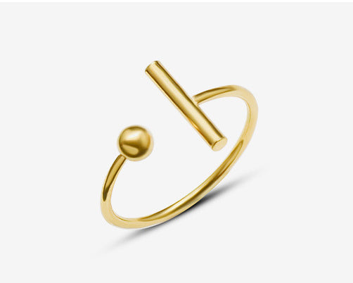 R030 double bar geometric open ring sale