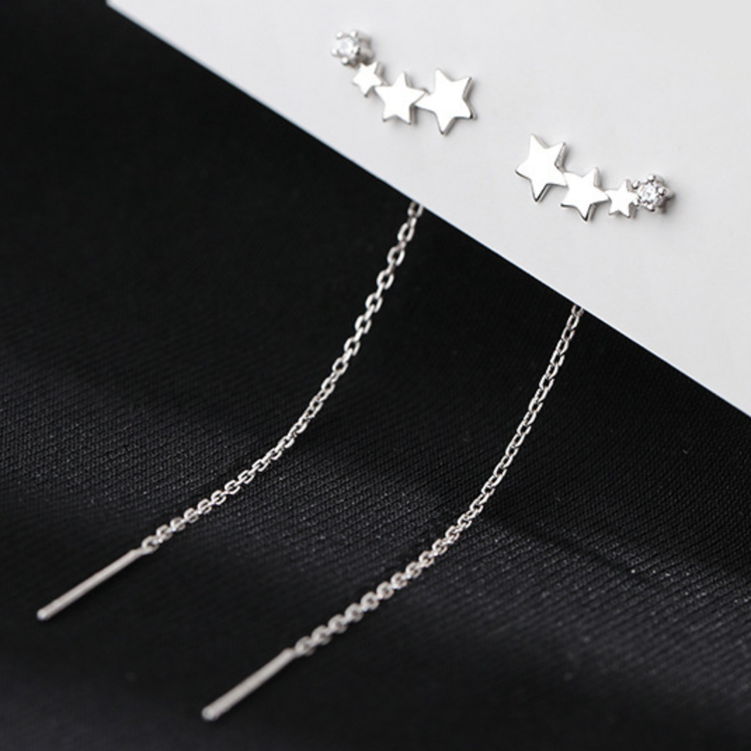 Arya star threader climber earrings sale