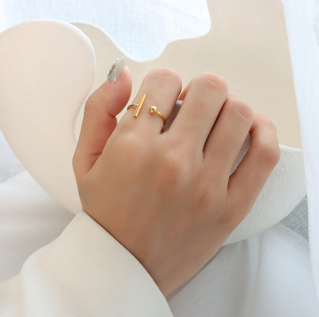 R030 double bar geometric open ring sale