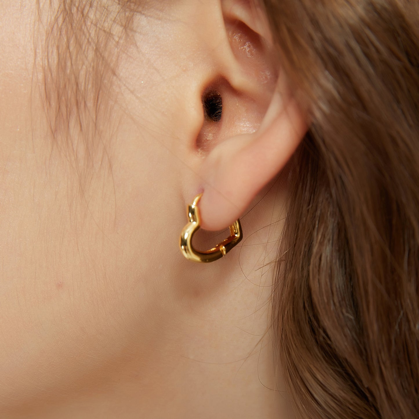 Brooke love heart huggie hoop earrings