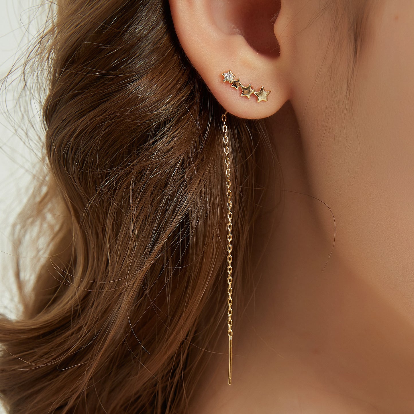 Arya star threader climber earrings sale