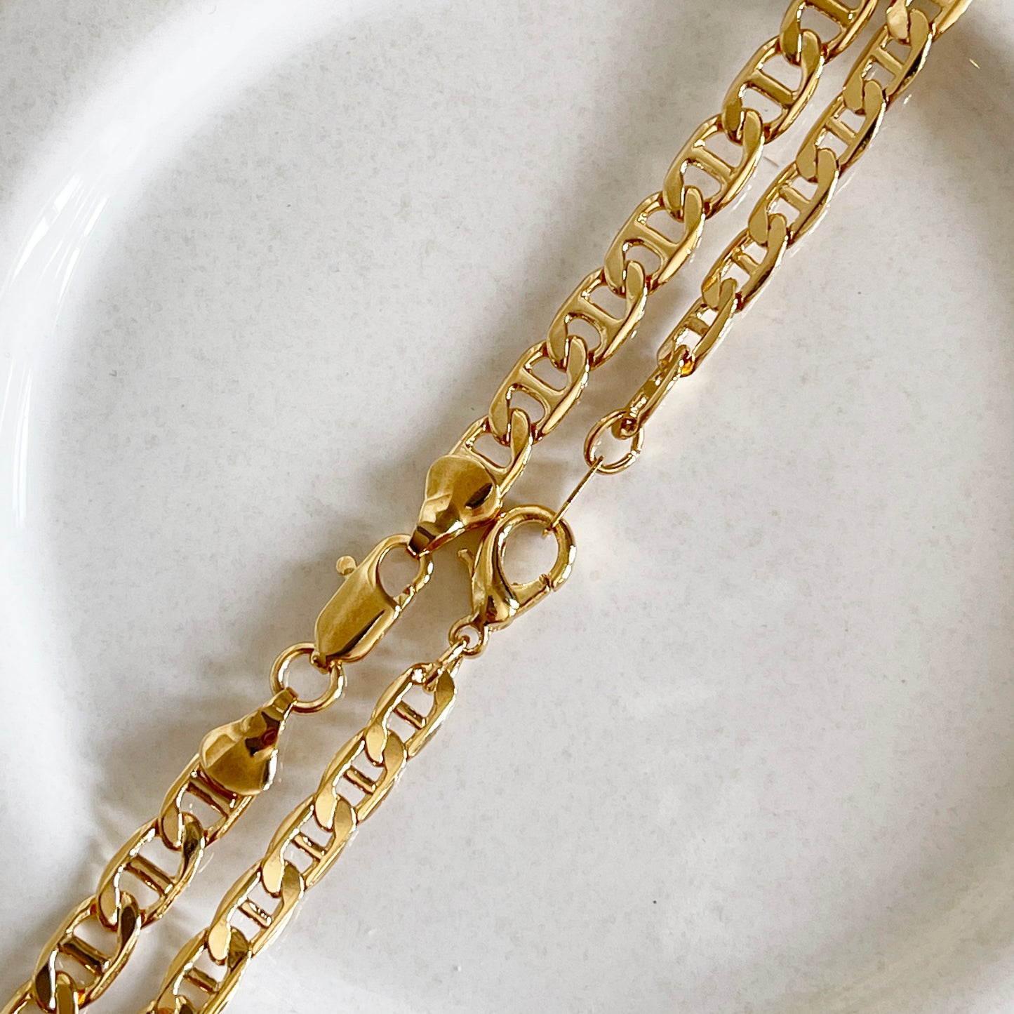 Chloe gold chain necklace, flat necklace, gold necklace