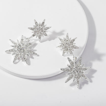 E068 statement starburst celestial dangle earrings sale