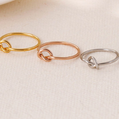 R035 dainty love knot ring sale