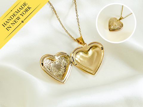N022 heart locket necklace, heart necklace, locket necklace