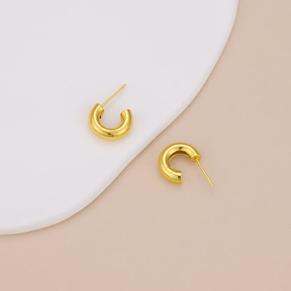 E063 minimalist dainty open huggie earrings
