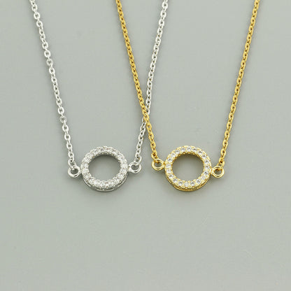 B016 paved circle eternity charm bracelet
