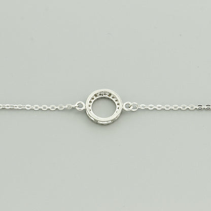 B016 paved circle eternity charm bracelet
