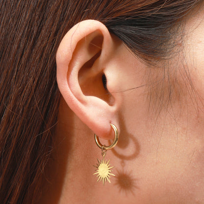 Reagan starburst dangle huggie earrings