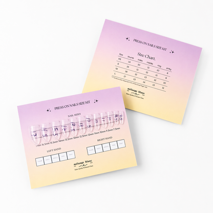 FREE press on nail sizing kit, nail size kit