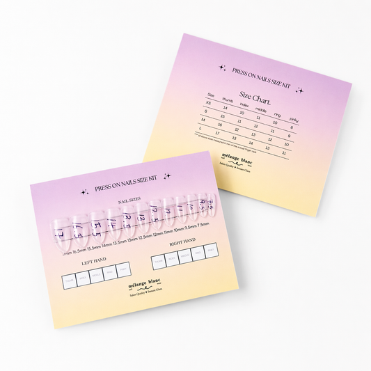 FREE press on nail sizing kit, nail size kit