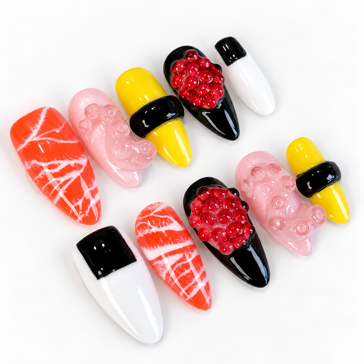Japanese Sushi Yummy Food Custom Press On Nails PO206