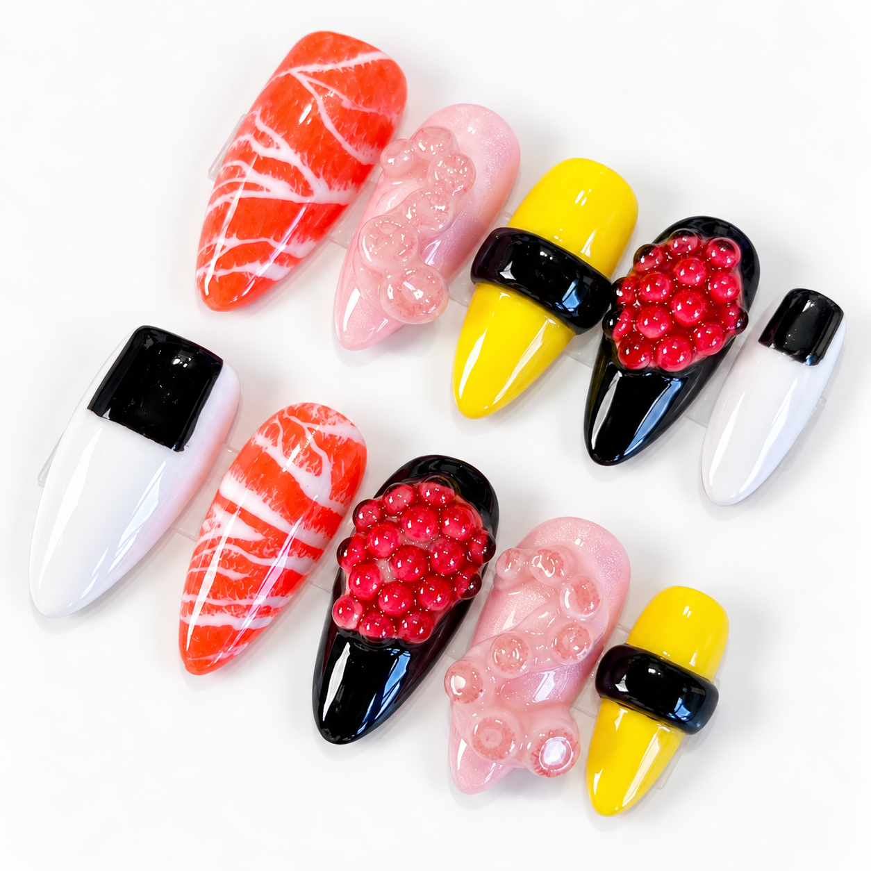 Japanese Sushi Yummy Food Custom Press On Nails PO206
