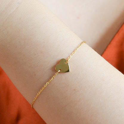 Alyssa gold dainty heart charm bracelet sale